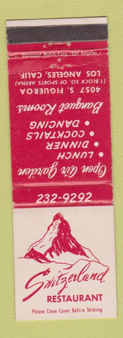 Matchbook Cover - Switzerland Restaurant Los Angeles CA