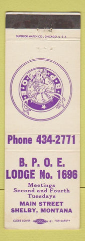 Matchbook Cover - Elks Lodge Shelby MT