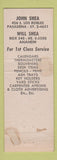 Matchbook Cover - Mr Shea Advertising Pasadena Anaheim CA Monarch Match