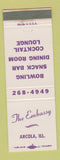 Matchbook Cover - The Embassy Arcola IL bowling WEAR