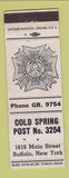 Matchbook Cover - VFW Cold Spring Post Buffalo NY
