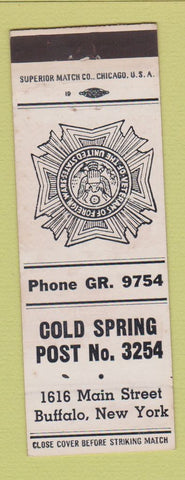 Matchbook Cover - VFW Cold Spring Post Buffalo NY