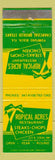 Matchbook Cover - Tropical Acres Restaurant Pompano Beach FL