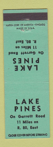 Matchbook Cover - Lake Pines Restaurant Columbus GA