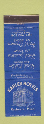 Matchbook Cover - Kahler Hotels Rochester MN