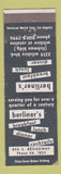 Matchbook Cover - Berliner's Restaurant Los Angeles CA WEAR