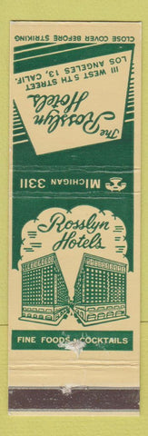 Matchbook Cover - Rosslyn Hotels Los Angeles CA WEAR
