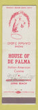 Matchbook Cover - House of De Palma Long Beach CA