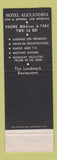 Matchbook Cover - Alexandria Hotel Los Angeles CA