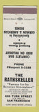 Matchbook Cover - The Rathskeller San Francisco CA German WEAR