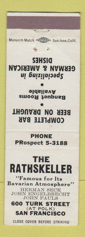 Matchbook Cover - The Rathskeller San Francisco CA German WEAR
