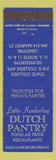 Matchbook Cover - Kemberling Dutch Pantry Lemoyne Selinsgrove State College PA