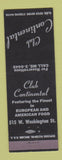 Matchbook Cover - Club Continental Indianapolis IN