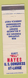 Matchbook Cover - Bill Hayes US Congress Election