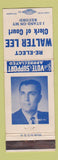 Matchbook Cover - Walter Lee Clerk of Court Election