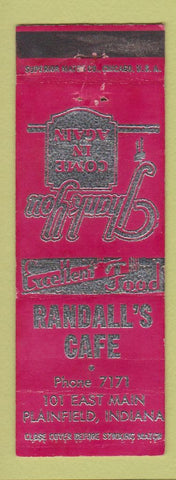 Matchbook Cover - Randall's Cafe Plainfield IN