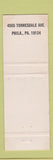 Matchbook Cover Italian Riviera Restaurant Jerry Tommolini Philadelphia PA WEAR