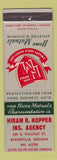 Matchbook Cover - Home Mutual Insurance Hiram Hopper Evansville IN