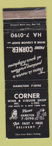 Matchbook Cover - Corner Wine Liquor New York City? WEAR
