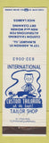 Matchbook Cover - International Custom Tailoring Elmhurst IL