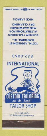 Matchbook Cover - International Custom Tailoring Elmhurst IL