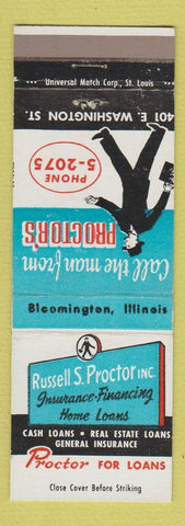 Matchbook Cover - Russell Proctor Insurance Bloomington IL