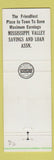 Matchbook Cover - Mississippi Valley Savings Loan Burlington IA