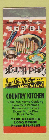 Matchbook Cover - Country Kitchen Long Beach CA