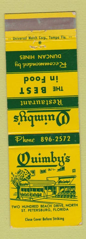 Matchbook Cover - Quimby's Restaurant St Petersburg FL