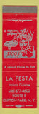 Matchbook Cover - La Festa Italian Restaurant Clifton Park NY