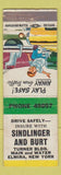 Matchbook Cover - Sindlinger Burt Insurance Elmira NY WEAR
