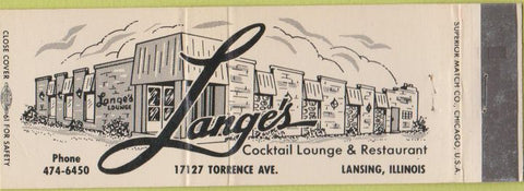 Matchbook Cover - Lange's Restaurant Lansing IL