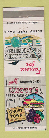 Matchbook Cover - Knott's Berry Farm Ghost Town Buena Park CA