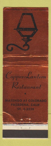 Matchbook Cover - Copper Lantern Restaurant Pasadena CA WEAR