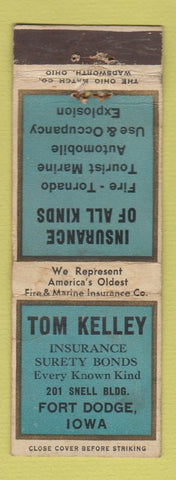 Matchbook Cover - Tom Kelley Insurance Fort Dodge IA WEAR