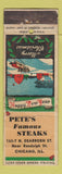 Matchbook Cover - Pete's Steaks Chicago IL Christmas WORN
