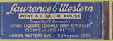 Matchbook Cover - Lawrence Western Liquors Arrow Chicago? IL