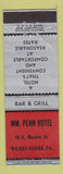 Matchbook Cover - Wm Penn Hotel Wilkes Barre PA WEAR