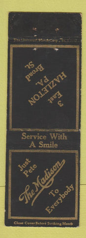 Matchbook Cover - The Madison Hazleton PA