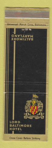 Matchbook Cover - Lord Baltimore Hotel MD WEAR