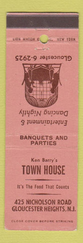 Matchbook Cover - Ken Barry's Town House Gloucester Heights NJ WEAR