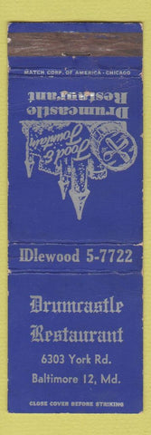 Matchbook Cover - Drumcastle Restaurant Baltimore MD WEAR
