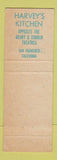 Matchbook Cover - Harvey's Kitchen San Francisco CA