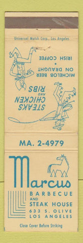 Matchbook Cover - Marcus BBQ Steak House Los Angeles CA