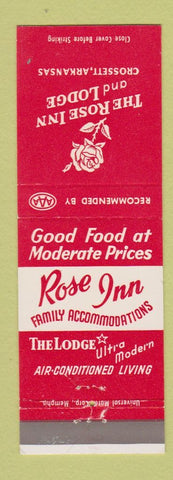 Matchbook Cover - The Rose Inn and Lodge Crossett AR