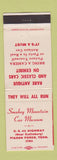 Matchbook Cover - Smokey Mountain Car Museum Pigeon Forge TN