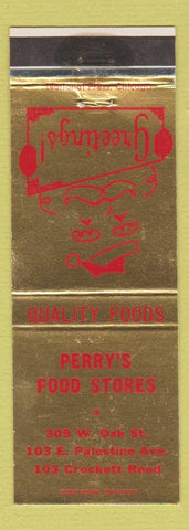 Matchbook Cover - Perry's Food Stores Christmas