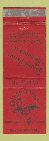 Matchbook Cover - Golden Parrot Restaurant Washington DC WEAR