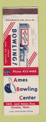 Matchbook Cover - Ames Bowling Center Omaha NE WEAR