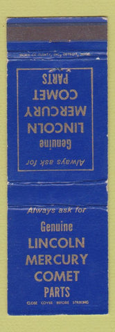 Matchbook Cover - Lincoln Mercury Comet Parts